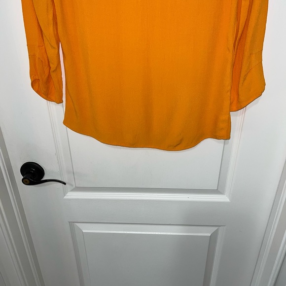 🌹Zara Basics Mock Turtleneck Orange Top Small - Picture 5 of 10